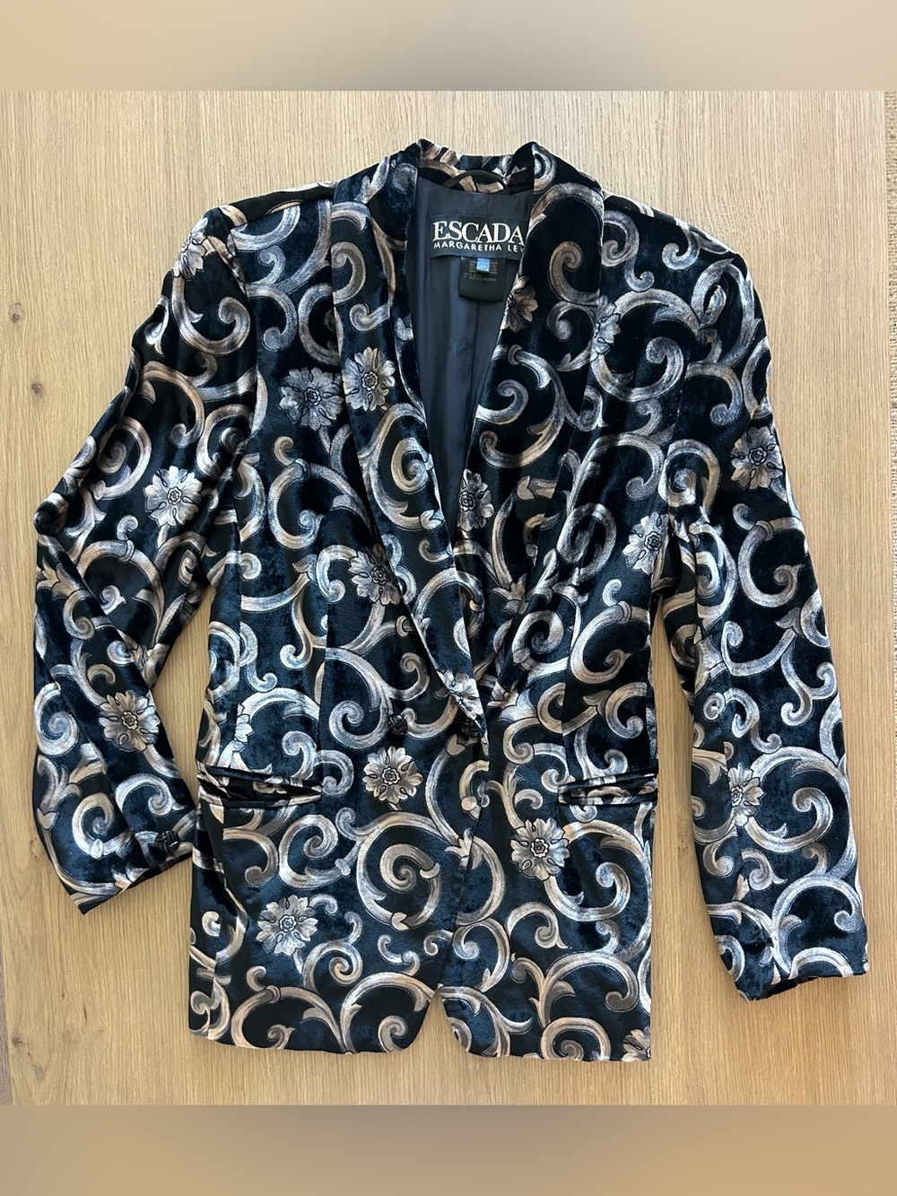 Vintage ESCADA by Margaretha Ley Baroque Velvet Blazer Jacket | Size 4